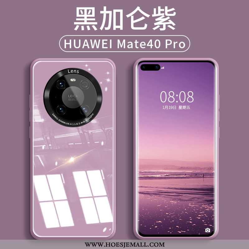 Hoes Huawei Mate 40 Pro Bescherming Glas Purper Net Red Anti-fall Scheppend