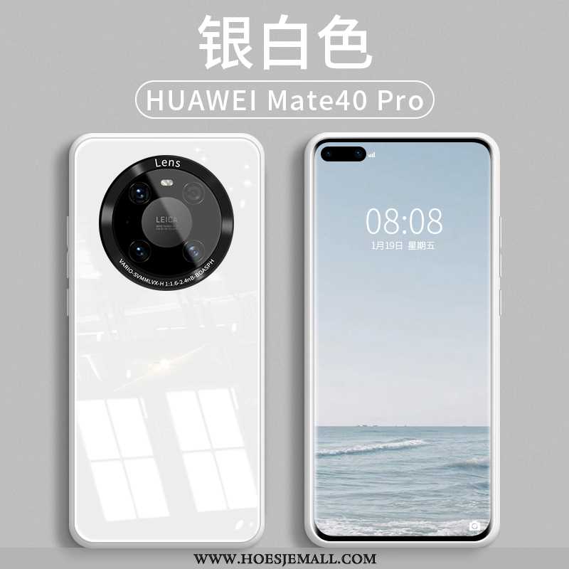 Hoes Huawei Mate 40 Pro Bescherming Glas Purper Net Red Anti-fall Scheppend