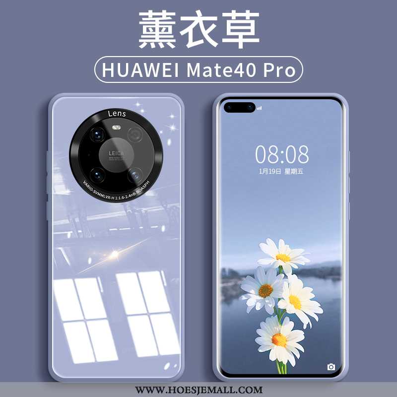 Hoes Huawei Mate 40 Pro Bescherming Glas Purper Net Red Anti-fall Scheppend