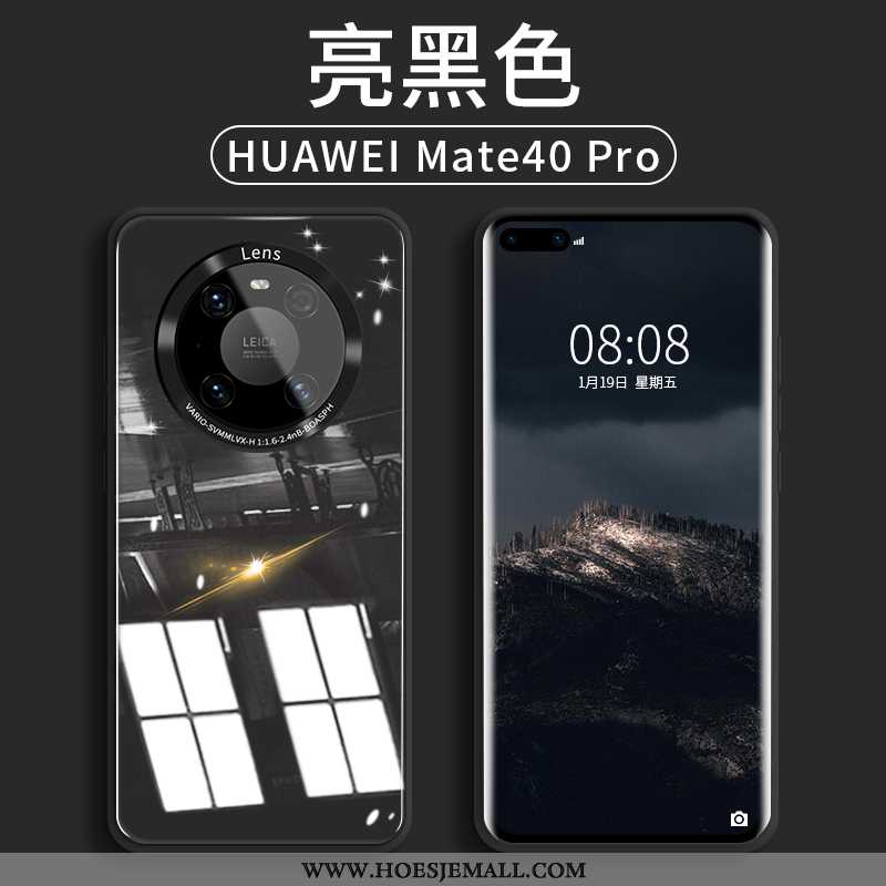 Hoes Huawei Mate 40 Pro Bescherming Glas Purper Net Red Anti-fall Scheppend