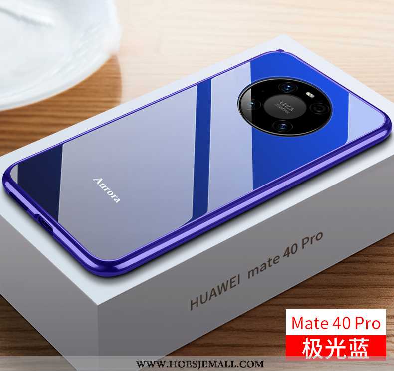 Hoesje Huawei Mate 40 Pro Dun Metaal Nieuw Omlijsting Super Hoes Net Red Blauwe