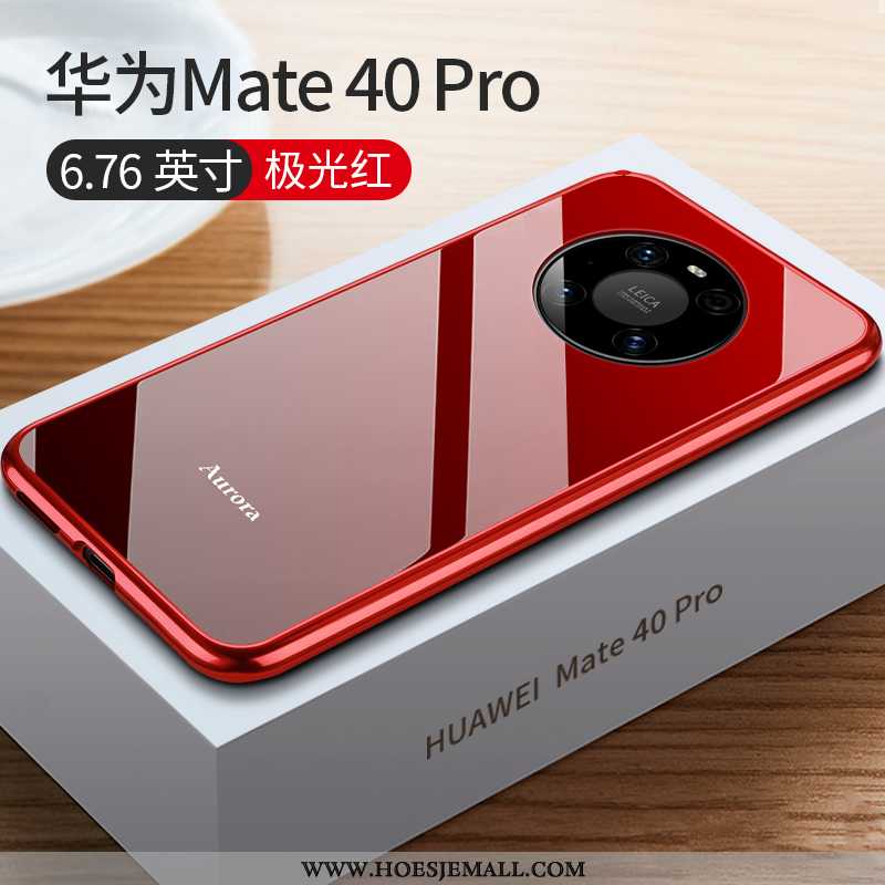 Hoesje Huawei Mate 40 Pro Dun Metaal Nieuw Omlijsting Super Hoes Net Red Blauwe