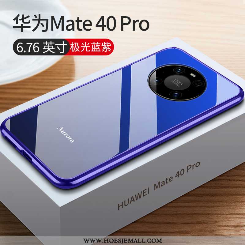 Hoesje Huawei Mate 40 Pro Dun Metaal Nieuw Omlijsting Super Hoes Net Red Blauwe