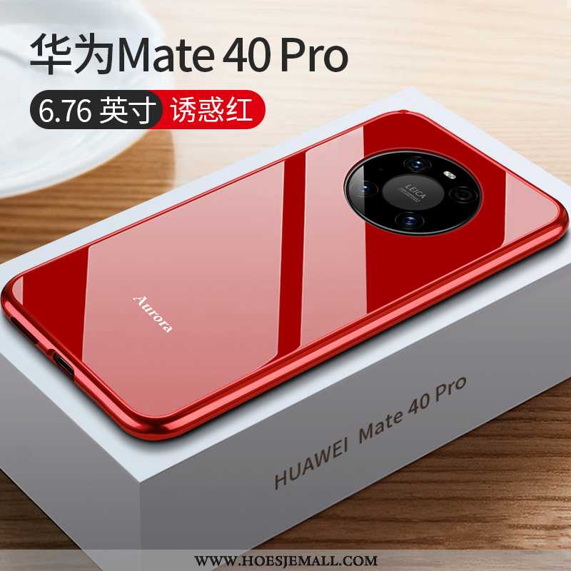 Hoesje Huawei Mate 40 Pro Dun Metaal Nieuw Omlijsting Super Hoes Net Red Blauwe