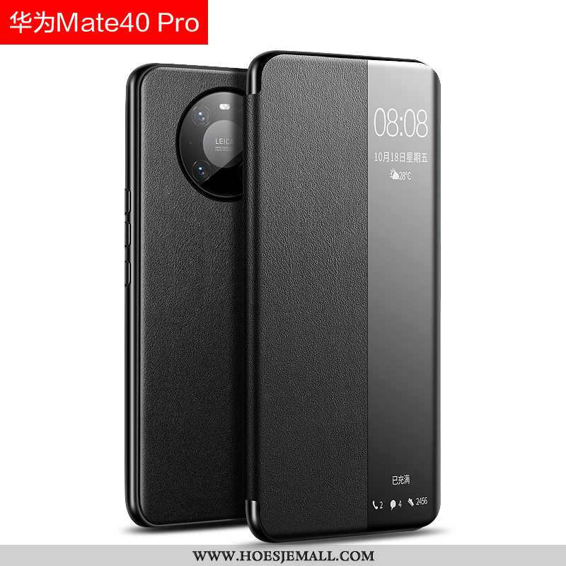 Hoes Huawei Mate 40 Pro Super Dun High End Clamshell Zwart Windows Zwarte