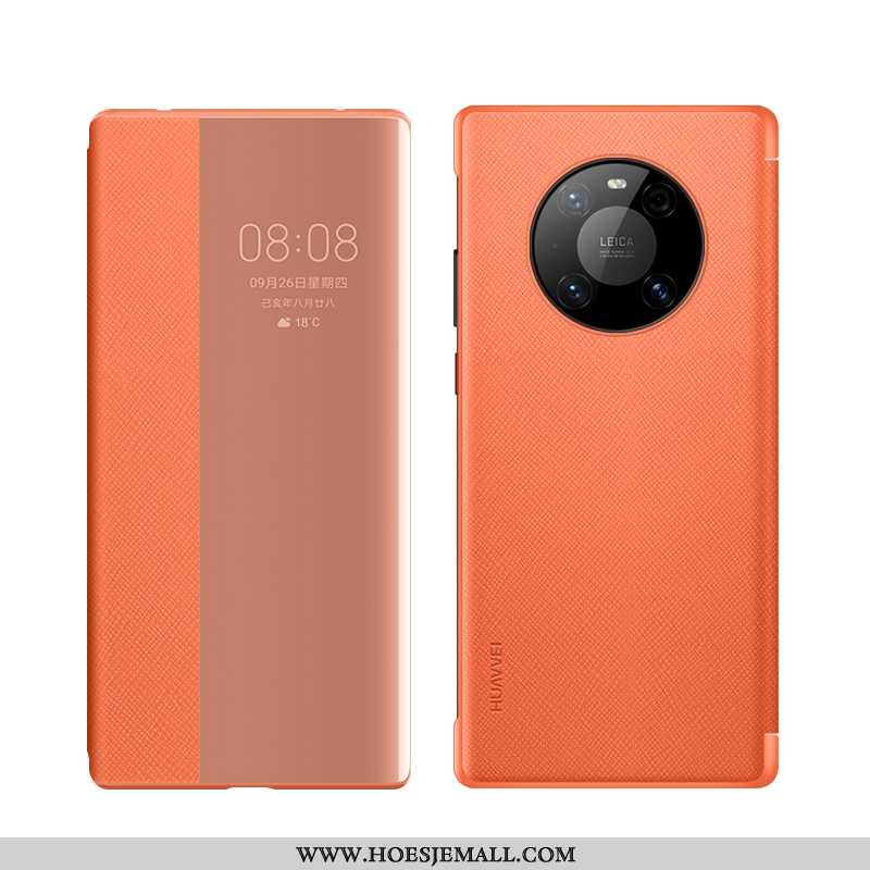 Hoes Huawei Mate 40 Pro Siliconen Bescherming Doorzichtig Folio Oranje Nieuw