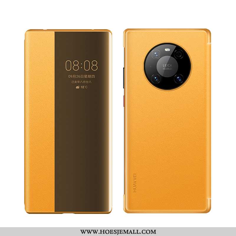 Hoes Huawei Mate 40 Pro Siliconen Bescherming Doorzichtig Folio Oranje Nieuw