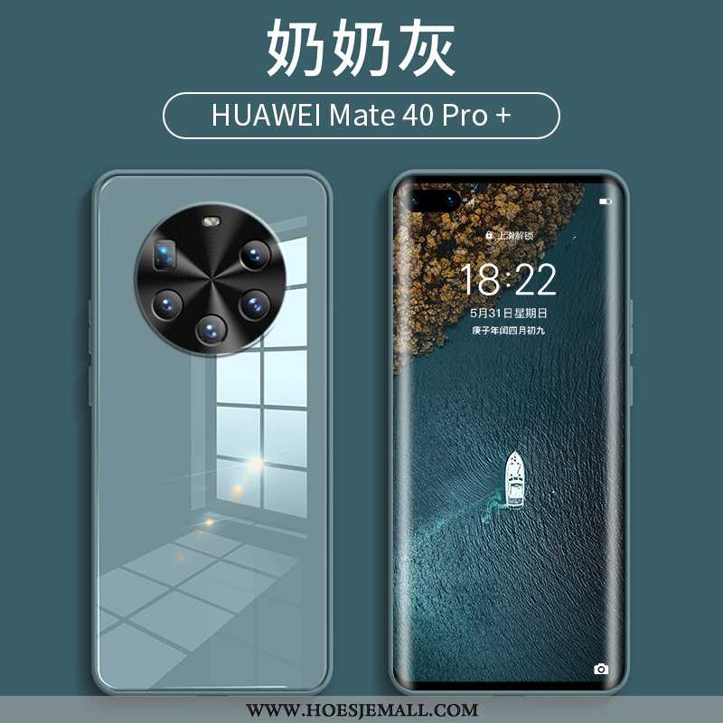 Hoesje Huawei Mate 40 Pro+ Bescherming Glas Siliconen Blauw Scheppend Net Red Wind Blauwe