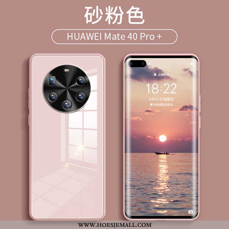 Hoesje Huawei Mate 40 Pro+ Bescherming Glas Siliconen Blauw Scheppend Net Red Wind Blauwe