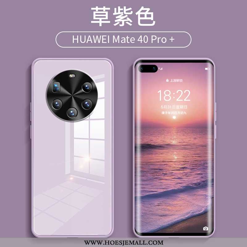 Hoesje Huawei Mate 40 Pro+ Bescherming Glas Siliconen Blauw Scheppend Net Red Wind Blauwe