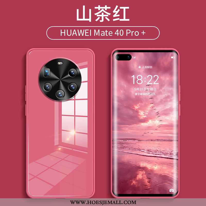 Hoesje Huawei Mate 40 Pro+ Bescherming Glas Siliconen Blauw Scheppend Net Red Wind Blauwe