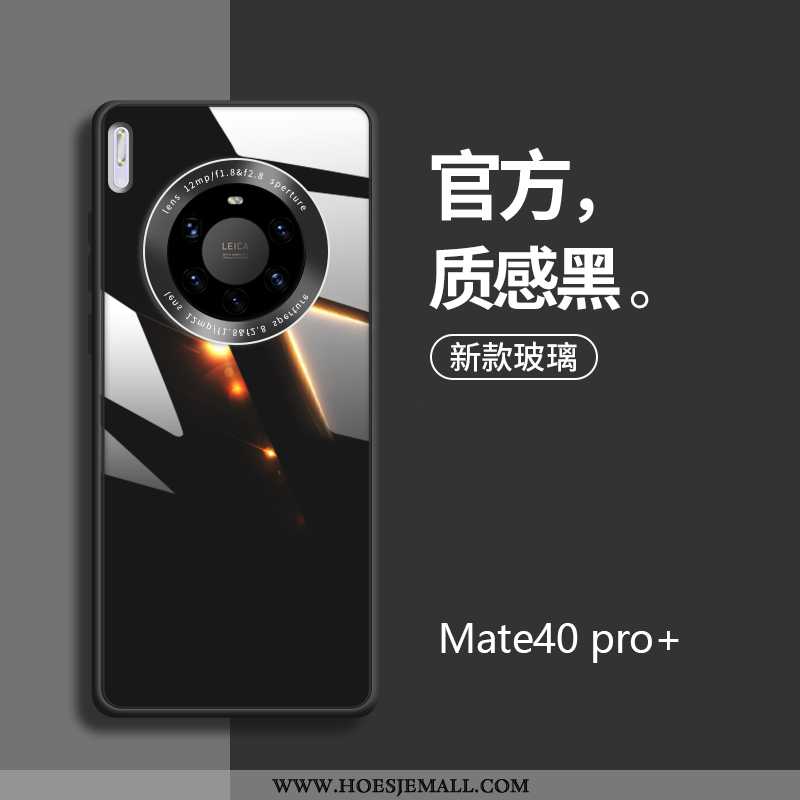 Hoes Huawei Mate 40 Pro+ Glas Siliconen High End Hoesje All Inclusive Nieuw Zwart Zwarte