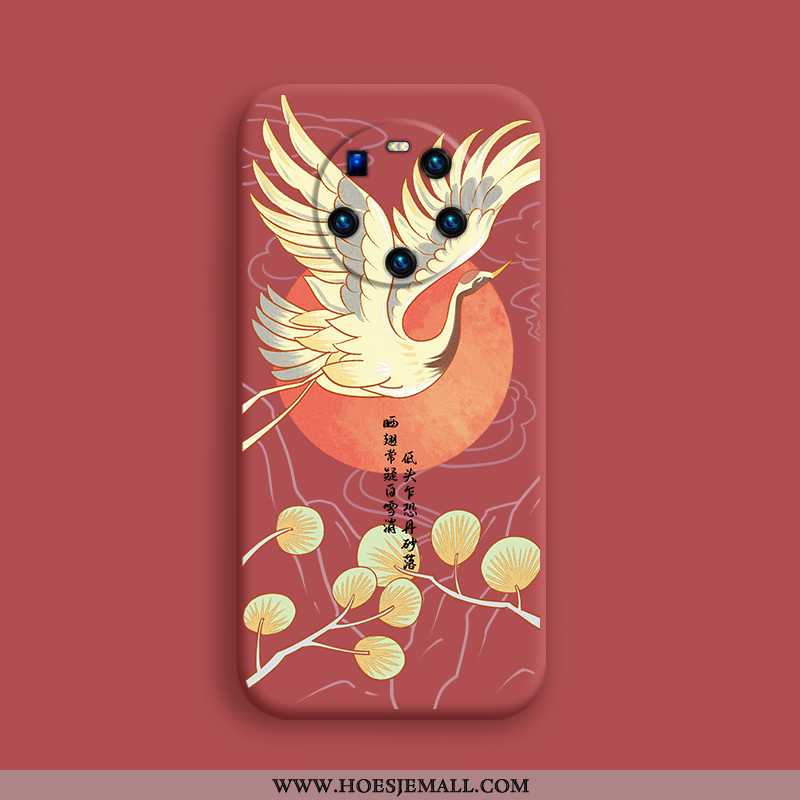 Hoesje Huawei Mate 40 Pro+ Siliconen Scheppend Rood Anti-fall Hoes All Inclusive Mobiele Telefoon