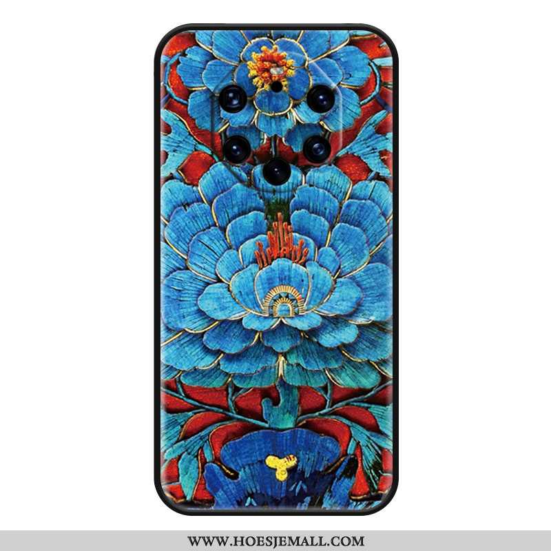 Hoes Huawei Mate 40 Rs Bescherming Mode Anti-fall Vintage Hoesje Etnische Blauwe