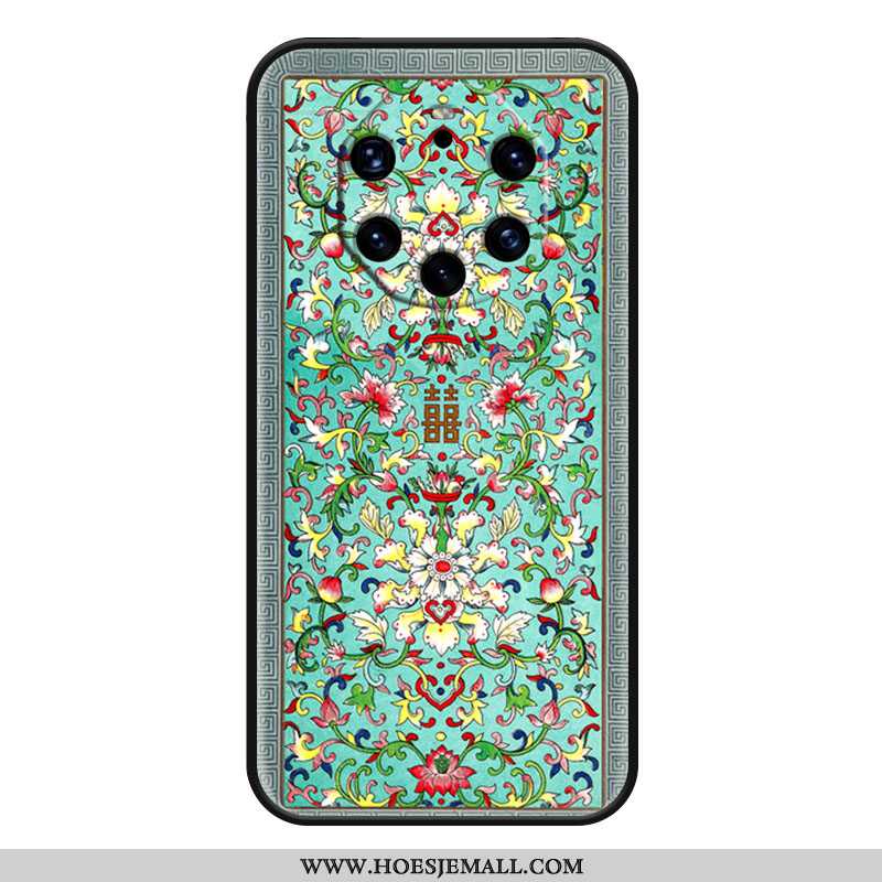 Hoes Huawei Mate 40 Rs Bescherming Mode Anti-fall Vintage Hoesje Etnische Blauwe