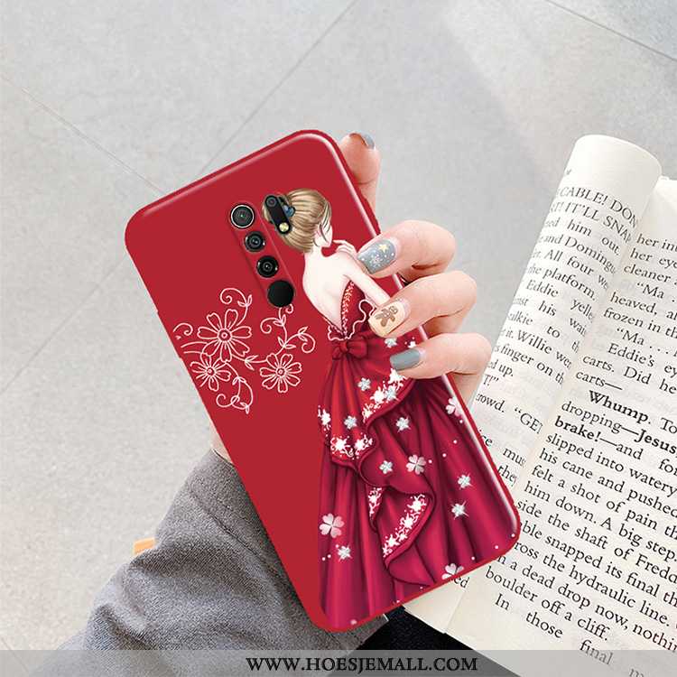 Hoesje Xiaomi Redmi 9 Mode Scheppend Wijnrood Rood Zacht Mini Hoes Bordeaux