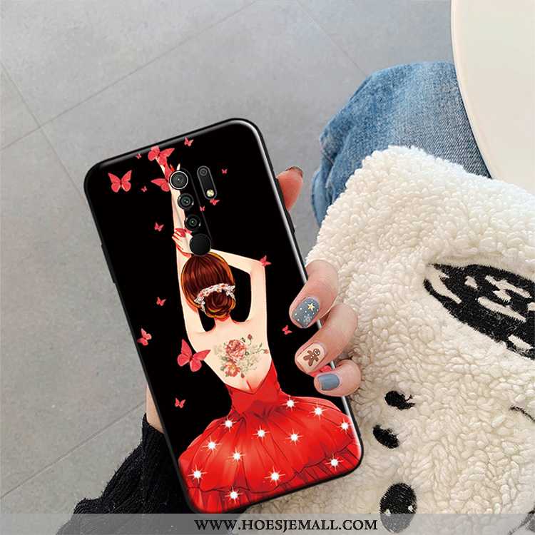 Hoesje Xiaomi Redmi 9 Mode Scheppend Wijnrood Rood Zacht Mini Hoes Bordeaux