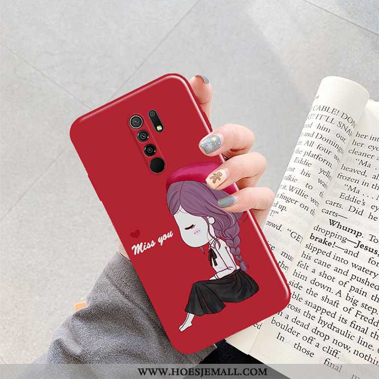 Hoesje Xiaomi Redmi 9 Mode Scheppend Wijnrood Rood Zacht Mini Hoes Bordeaux