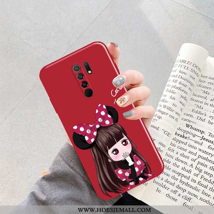 Hoesje Xiaomi Redmi 9 Mode Scheppend Wijnrood Rood Zacht Mini Hoes Bordeaux