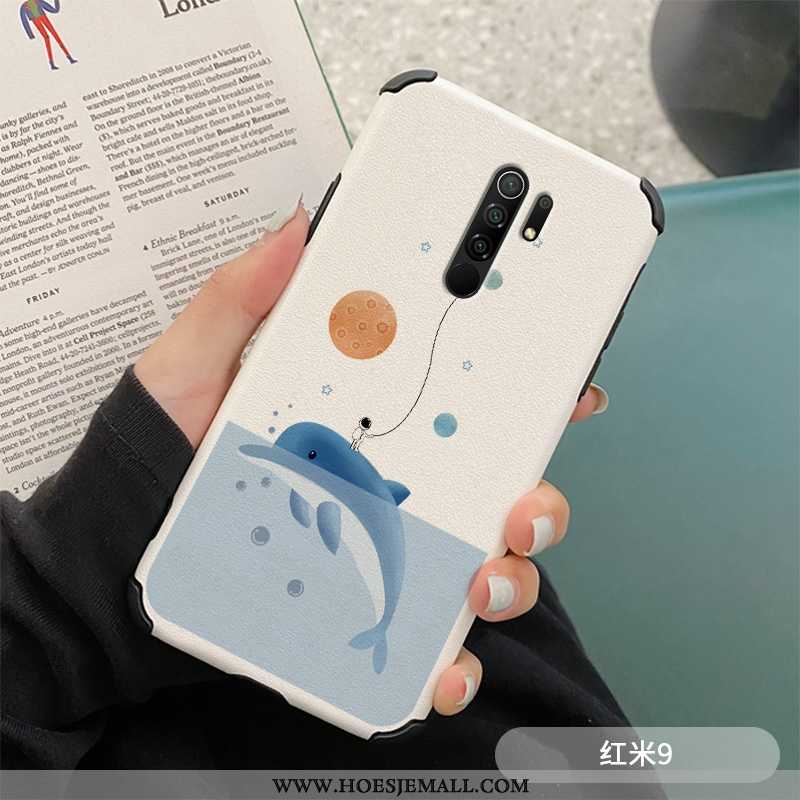 Hoesje Xiaomi Redmi 9 Scheppend Reliëf Wit Anti-fall Mini Rood Witte