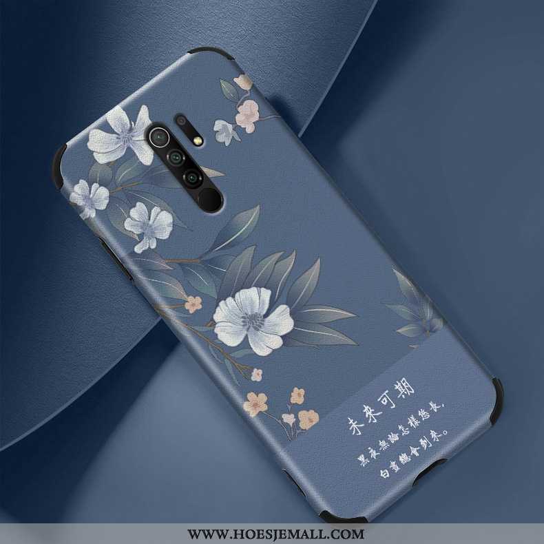 Hoes Xiaomi Redmi 9 Patroon Super Vintage Rood Bloemen Hoesje Bescherming Groen