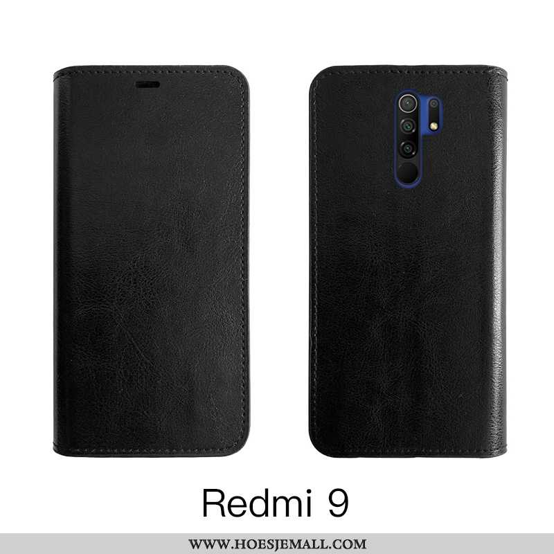 Hoes Xiaomi Redmi 9 Leren Hoesje Echt Leer Koe Mobiele Telefoon All Inclusive Bedrijf Bruin