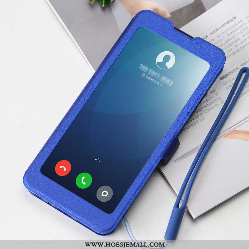 Hoesje Xiaomi Redmi 9 Leren Bescherming All Inclusive Mini Blauw Clamshell Rood Blauwe