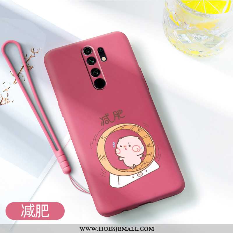 Hoesje Xiaomi Redmi 9 Spotprent Mooie Mobiele Telefoon All Inclusive Tempereren Siliconen Dun Rood