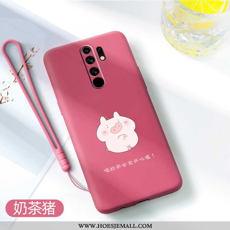 Hoesje Xiaomi Redmi 9 Spotprent Mooie Mobiele Telefoon All Inclusive Tempereren Siliconen Dun Rood