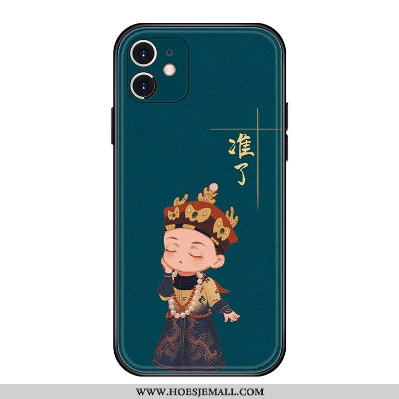 Hoes iPhone 12 Mini Persoonlijk Scheppend Chinese Stijl Hoesje Wind Net Red Mobiele Telefoon Groen
