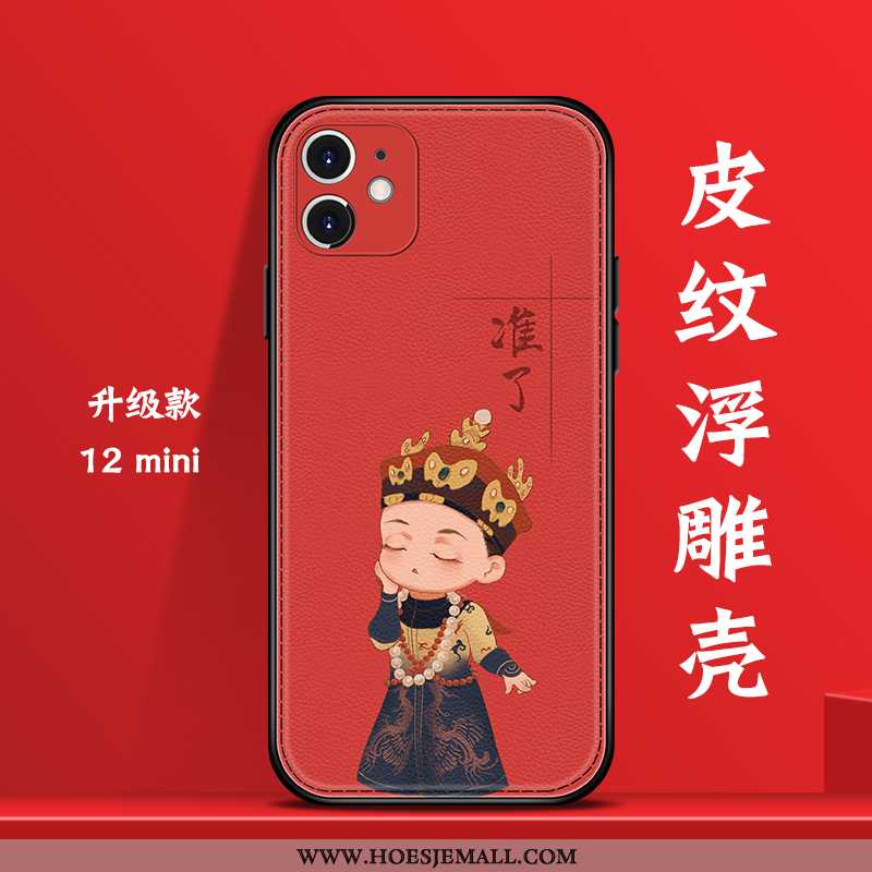 Hoes iPhone 12 Mini Persoonlijk Scheppend Chinese Stijl Hoesje Wind Net Red Mobiele Telefoon Groen