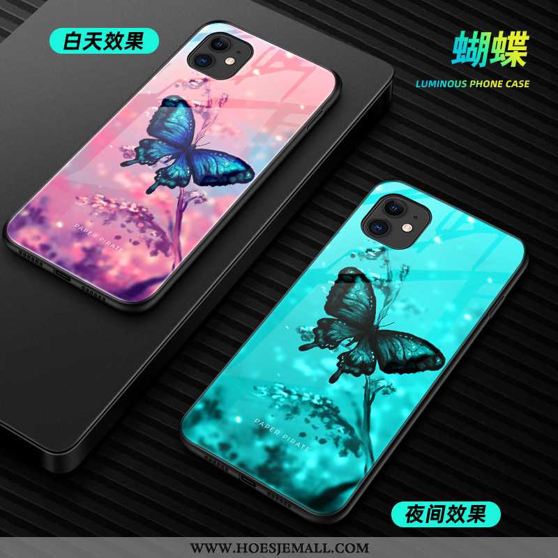 Hoes iPhone 12 Mini Persoonlijk Scheppend Mobiele Telefoon Glas Trend Lichtende Anti-fall Purper