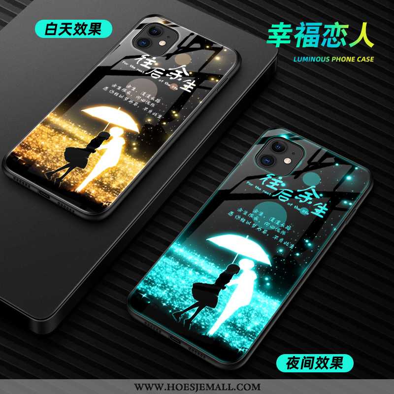 Hoes iPhone 12 Mini Persoonlijk Scheppend Mobiele Telefoon Glas Trend Lichtende Anti-fall Purper