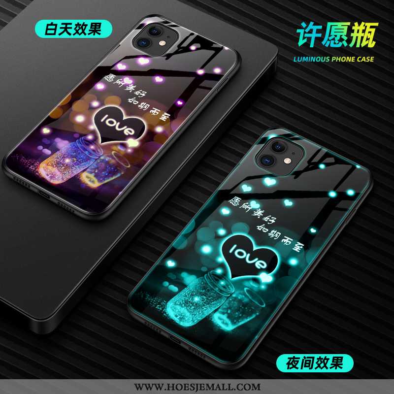 Hoes iPhone 12 Mini Persoonlijk Scheppend Mobiele Telefoon Glas Trend Lichtende Anti-fall Purper