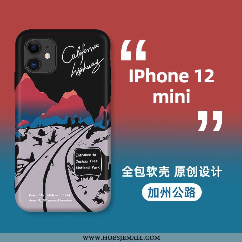 Hoesje iPhone 12 Mini Trend Zacht Lovers Siliconen Zwart Mobiele Telefoon All Inclusive Zwarte