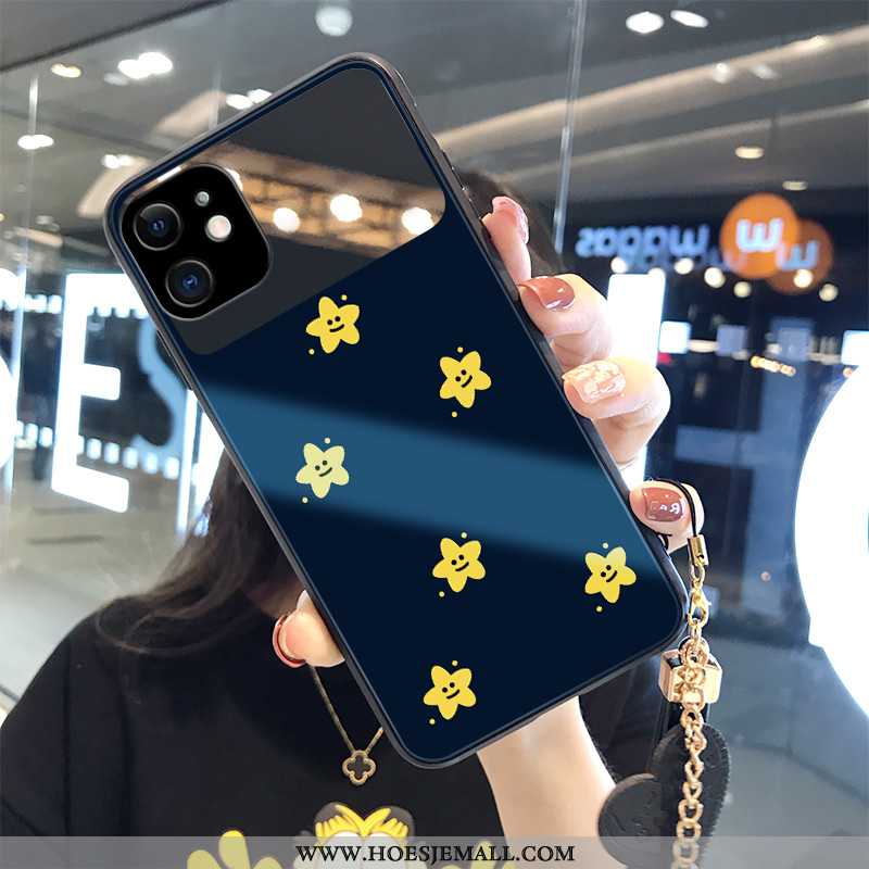 Hoesje iPhone 12 Mini Luxe Hanger Blauw Trend Mode Wind Persoonlijk Blauwe