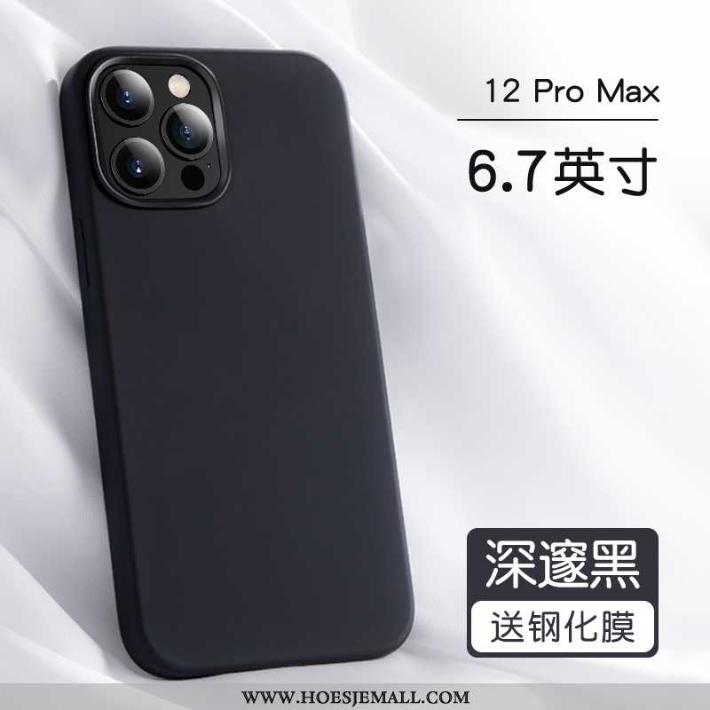 Hoes iPhone 12 Pro Max Trend Siliconen Bescherming Hoesje Persoonlijk Mobiele Telefoon Purper