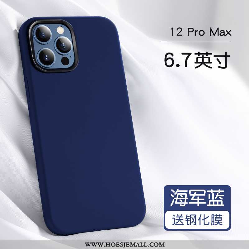 Hoes iPhone 12 Pro Max Trend Siliconen Bescherming Hoesje Persoonlijk Mobiele Telefoon Purper