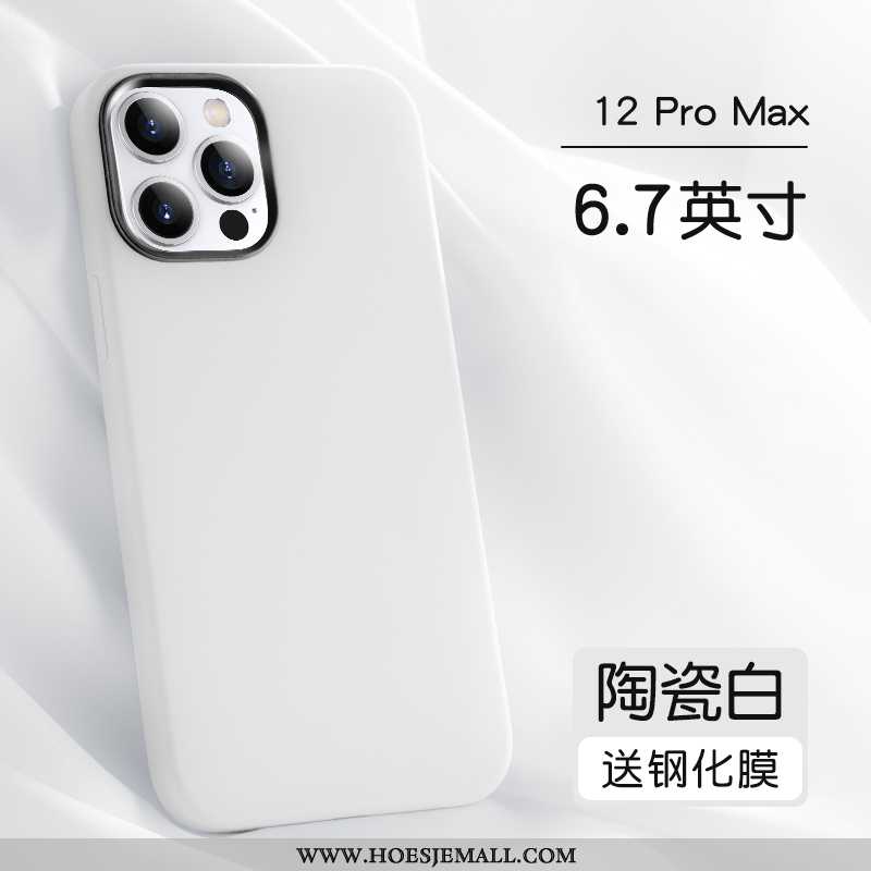 Hoes iPhone 12 Pro Max Trend Siliconen Bescherming Hoesje Persoonlijk Mobiele Telefoon Purper