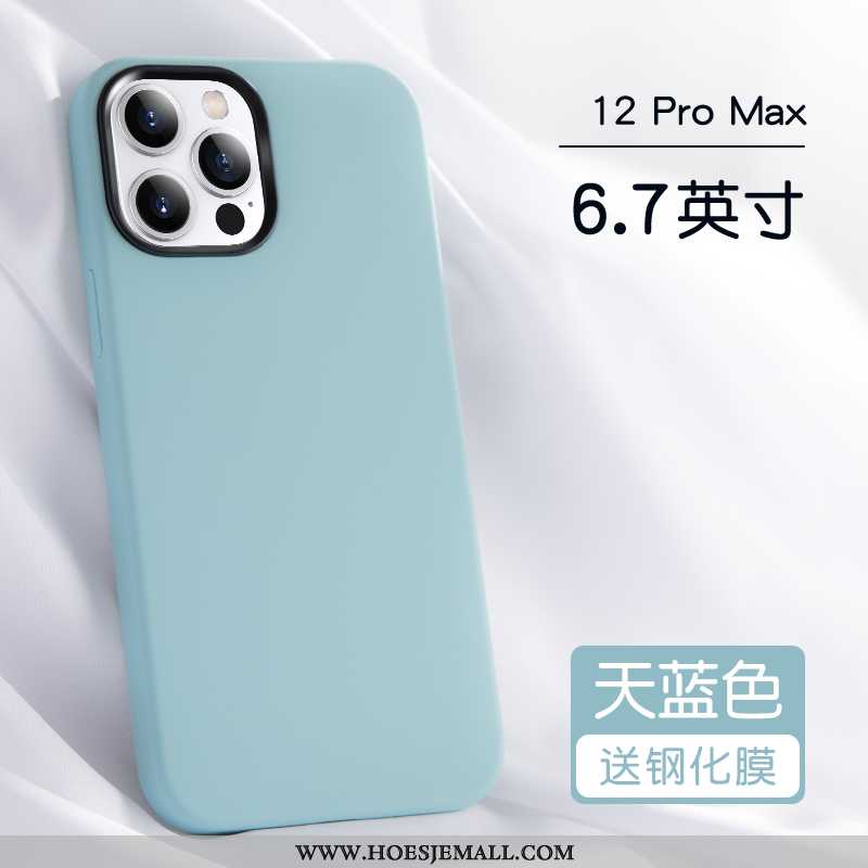 Hoes iPhone 12 Pro Max Trend Siliconen Bescherming Hoesje Persoonlijk Mobiele Telefoon Purper