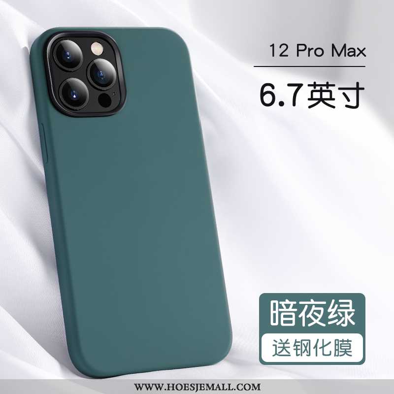 Hoes iPhone 12 Pro Max Trend Siliconen Bescherming Hoesje Persoonlijk Mobiele Telefoon Purper