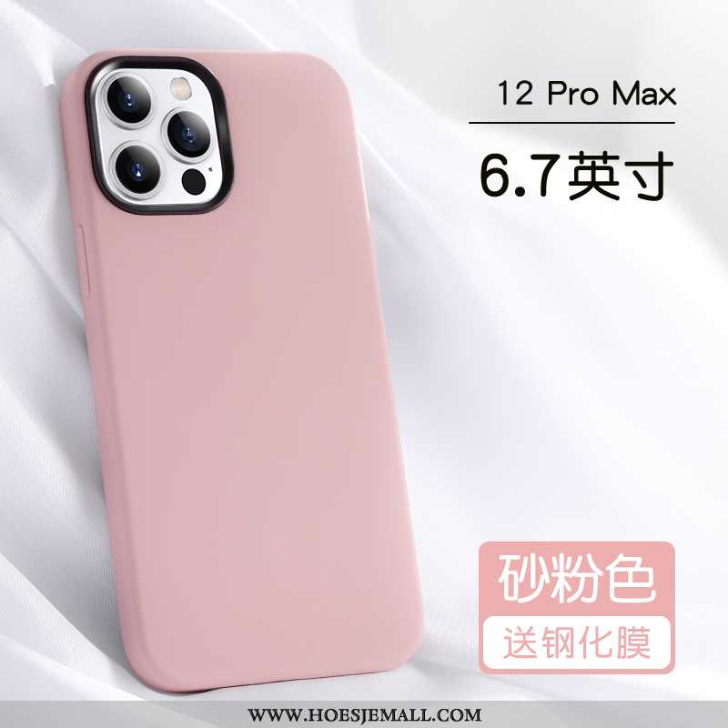 Hoes iPhone 12 Pro Max Trend Siliconen Bescherming Hoesje Persoonlijk Mobiele Telefoon Purper