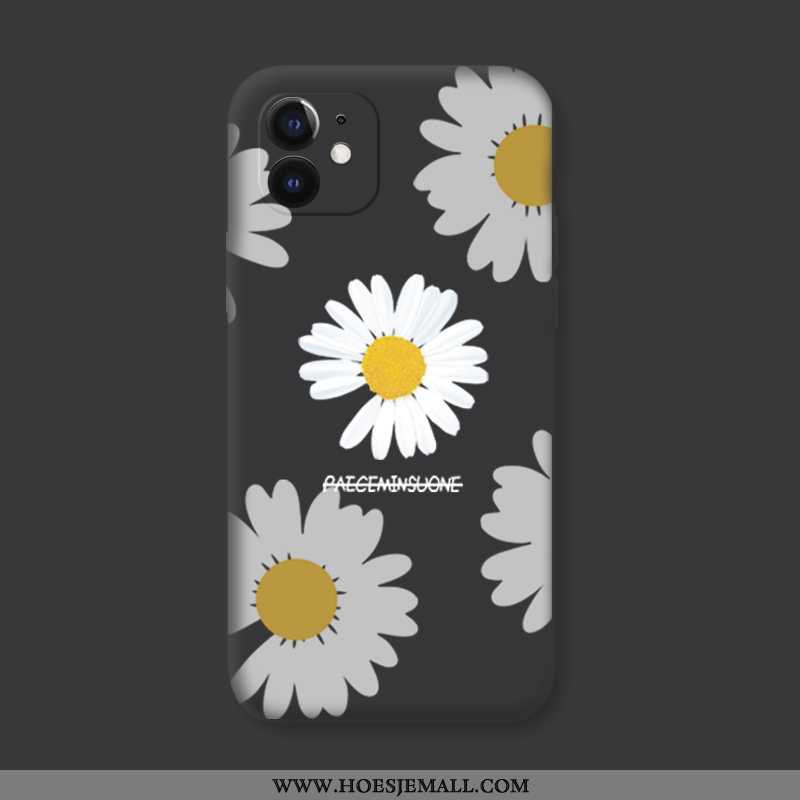 Hoesje iPhone 12 Siliconen Bescherming Mobiele Telefoon Madeliefjes All Inclusive Lovers Zacht Zwart