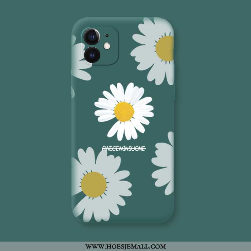 Hoesje iPhone 12 Siliconen Bescherming Mobiele Telefoon Madeliefjes All Inclusive Lovers Zacht Zwart