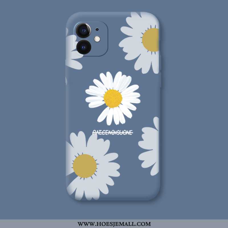 Hoesje iPhone 12 Siliconen Bescherming Mobiele Telefoon Madeliefjes All Inclusive Lovers Zacht Zwart