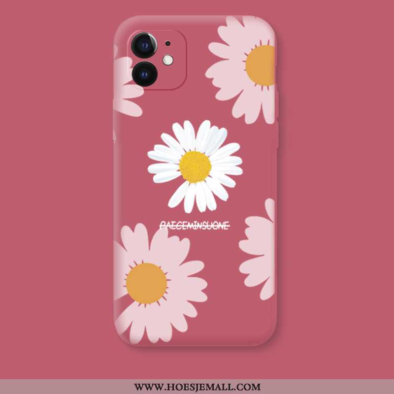 Hoesje iPhone 12 Siliconen Bescherming Mobiele Telefoon Madeliefjes All Inclusive Lovers Zacht Zwart