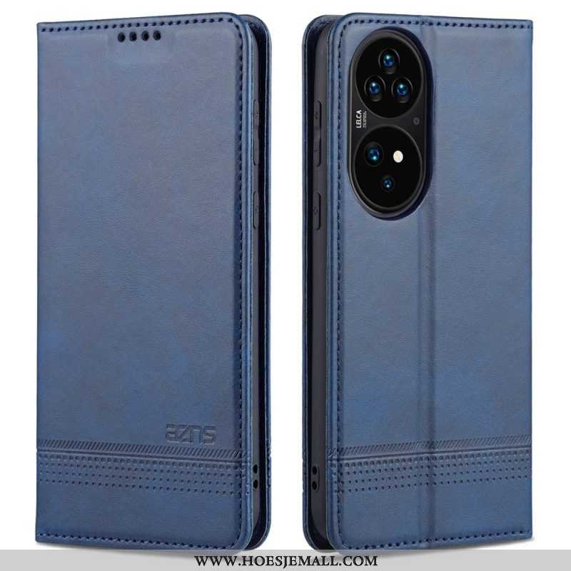 Bescherming Hoesje voor Huawei P50 Pro Folio-hoesje Azns Leerstyling