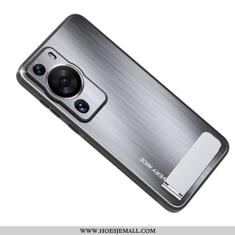 Telefoonhoesje voor Huawei P60 Pro Geborsteld Aluminium Met Steun