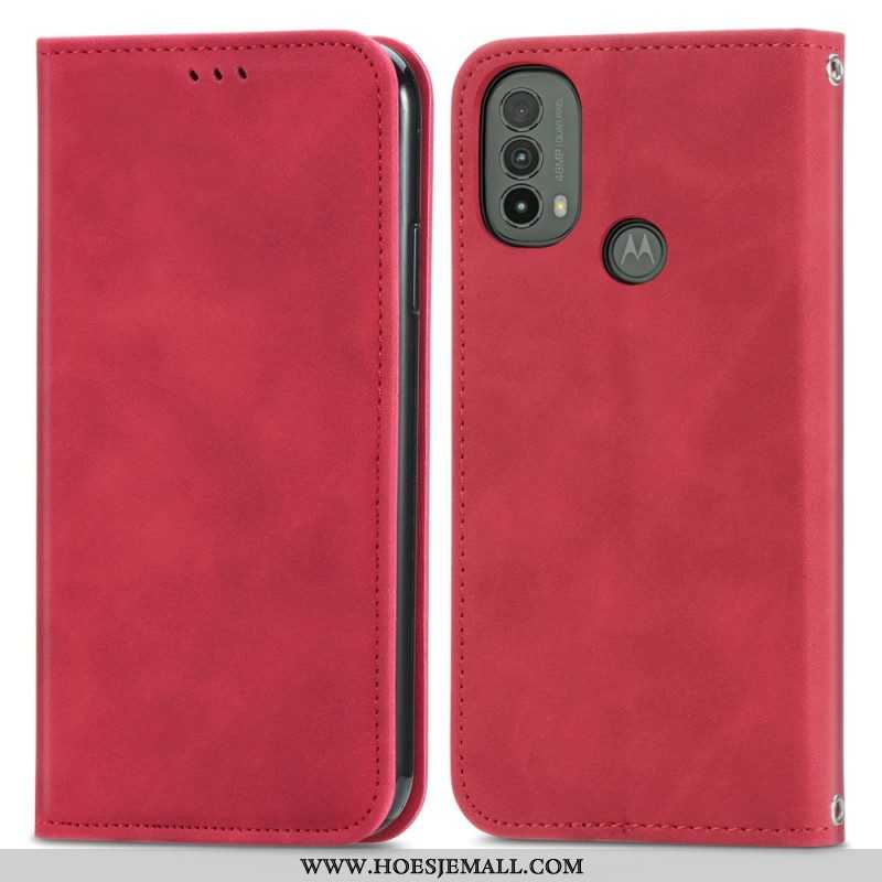 Bescherming Hoesje voor Moto E40 / E30 / E20 Folio-hoesje Skin-touch-ontwerp