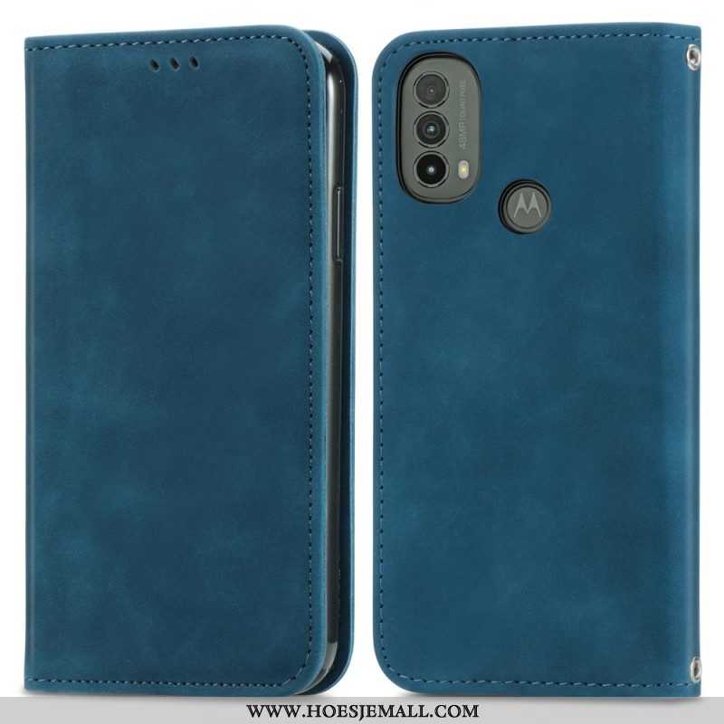 Bescherming Hoesje voor Moto E40 / E30 / E20 Folio-hoesje Skin-touch-ontwerp